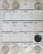 Coins - World : Coin album with selection of circulated world coins incl. Great Britain QV 1894 6d & KEVII 1906 1/- New Zealand 1949 (2) & 1967 Crowns, Sarawak 1863 Brooke 1c, USA 1900, 1921 & 1922 silver dollars, etc; condition variable. (28).