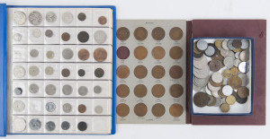 Coins - World : World medley with Australia circulated 1911-64 Penny collection missing key dates;also mostly 20th century world collection in album with a little low denomination silver, plus loose coins in small box noting some British Africa emissions.