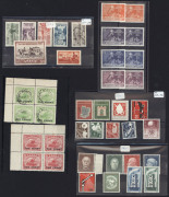 REST OF THE WORLD - General & Miscellaneous Lots : An odd mixture on stock cards including West Germany 1953 Munich Exhibition set, 1953 IFRABA, 1954 Charity set; Saar 1947-48 Flood Relief set to 25Fr, 1950 Stamp Day; Berlin 1949 Surcharges (Mi.64-67); so - 2