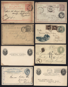 REST OF THE WORLD - General & Miscellaneous Lots : POSTAL STATIONERY - AMERICA, SOUTH AMERICA, CENTRAL ASIA & MIDDLE EAST:1890s-early 1900s mostly Postal Cards mostly addressed to "Pearson Pottery" in Hanley, Staffs, England with emissions from Argentina 