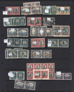 SOUTH AFRICA : 1880s-1960s ex-dealer's stock on Hagners in ringbinder with Provinces oddments, incl. OFS 1882-86 £2 MLH, South Africa incl.1928 Voortekker mint, 1936 ½d & 1d 'JIPEX' sheetlets mint, Officials with 1930-47 10/- vertical pairs used (2),1950- - 2