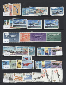 REST OF THE WORLD - Thematics : AIR', 'ART' & 'ARCHITECTURE': ex-dealer's stock on Hagners in binder, predominantly 1960s-90s (few earlier) sets, part-sets, M/Ss, few booklets; majority mint with good proportion MUH, many previously priced in the $5 to $15 range with a few higher incl. France 1984 Air MUH. Wide range of countries represented; mostly fine. (100s)