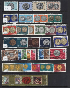 REST OF THE WORLD - Thematics : CHILDREN', 'COINS', 'CRAFTS' & 'CUSTOMS': ex-dealer's stock on Hagners in binder, predominantly 1960s-90s (few earlier oddments) with sets and some M/Ss & sheetlets; majority are 'Children' thematics with lots of Disney-themed sets; also a few 'Education' issues; mostly mint with good proportion MUH. (few 100s)