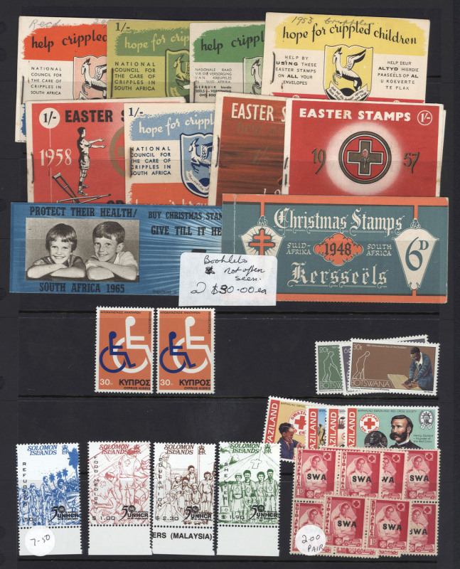 REST OF THE WORLD - Thematics : M' THEMATICS WITH 'MEDICINE', 'MINERALS' & 'MILITARY': ex-dealer's stock on Hagners in binder, 1960s-90s era with sets, part-sets and M/Ss, 'Medicine' being the most populous section and includes booklets (10) of South Afri