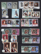 REST OF THE WORLD - Thematics : ROYAL FAMILY: ex-dealer's stock on Hagners in two binders, mostly 1960s-90s era (few earlier) with sets, part-sets, M/Ss and few booklets, items previously priced up to $15 including Isle of Man 1983 &pound;5 QEII (3) & Jersey 19
