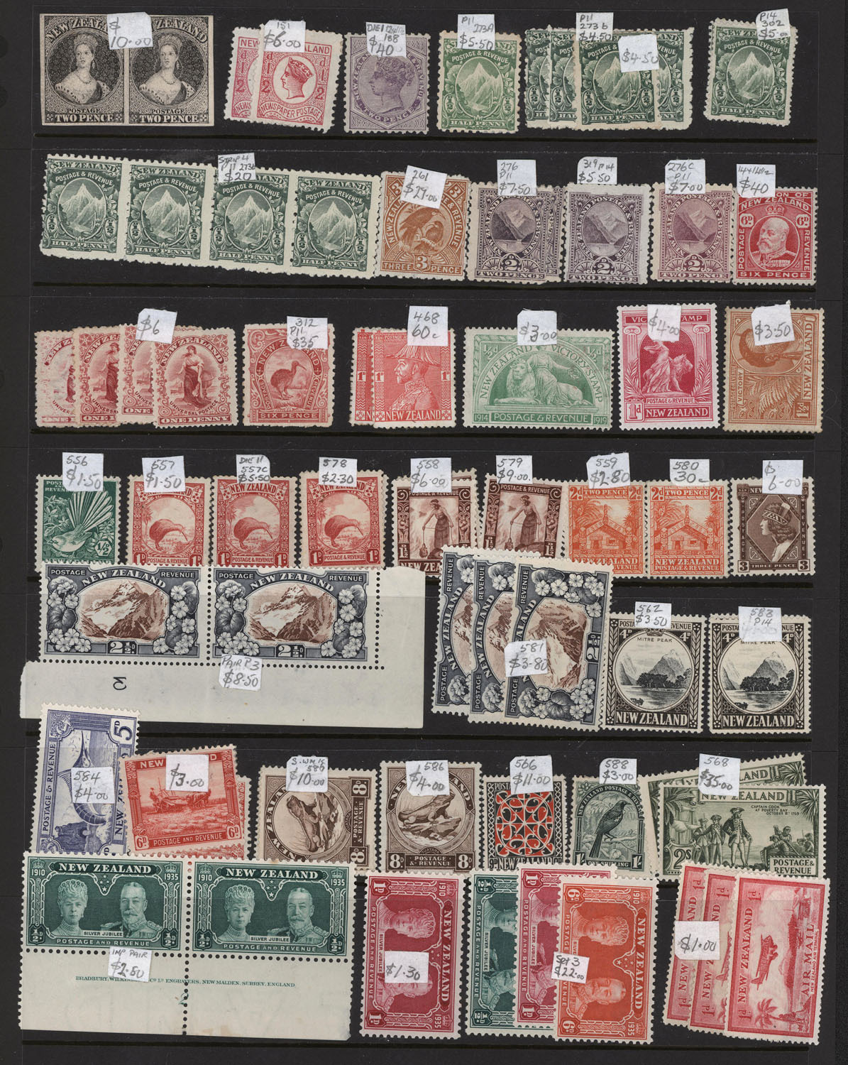 NEW ZEALAND : 1870s-1980s ex-dealer's mint stock on Hagners in display ...