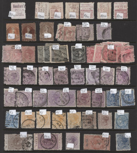 NEW ZEALAND : 1860s-1980s ex-dealer's used stock on Hagners in display book, with perforated 1d & 6d Chalons, Second Sidefaces to 8d including 1d Adsons (7), 1898-1907 Pictorials to 2/- (2), duplicated KEVII & KGV to 1/- plus KGV 2/- Admiral, lots of decimal sets mint & used; also officials and a few back-of-book. (1000+)