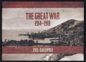 Decimal Issues : "The Great War 1915-1918 - 1915 Gallipoli" Collection, Australia Post emission in hardbound album with slipcase, including individiually numbered digitally printed M/Ss, covers, "Murphy' the donkey coin, British & New Zealand stamps, etc.