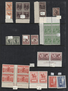 General & Miscellaneous : 1910s-60s pre-decimal mint collection with few KGV Heads to 3d, AIF set, BCOF to 2/- (2), lot of KGVI multiples */** including imprint blocks, 1950 KGVI 2½d scarlet pane of 80 MUH, 1963 Navigators set plus extra 7/6d (2) & 10/- marginal pair MUH, QEII commemorative sets in multiples, few cinderellas; lots of duplication throughout, generally fine.