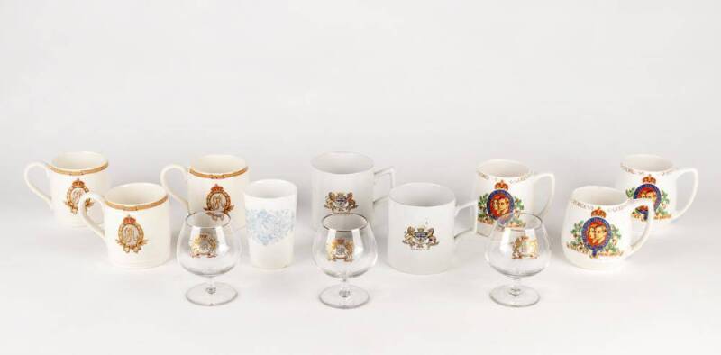 ENGLISH ROYALTY & EVENTS: Range of ceramic cups & mugs