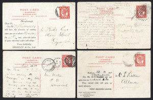QUEENSLAND - Postal Stationery : POSTAL CARDS (VIEWS): 1910 Four Corners View Card view 'Scene on the Upper Johnstone River, North Queensland', four postally used examples comprising 1911 Red Hill to Howard, Coowonga to Tewantin or Warwick to Allora, the 