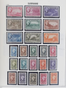 NETHERLANDS INDIES : SURINAM: 1873-1975 predominantly mint/unused collection in hingeless album with 1873-88 King William to 2g50 (2) with perf variations (ex 25c blue & 1g (2) which are used), 1900 Wilhelmina surcharge trio unused, 1902-09 ½c to 2½g unus - 3