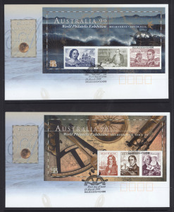 First Day & Commemorative Covers : 1993-2003 Collection of Decimal FDCs in five Australia Post cover albums, comprising 300 covers on 150+ Hagners, noting International Post issues to $10, plus se-tenant strips & M/Ss; also some AAT, Cocos & Christmas Island; all in clean unaddressed condition. Albums and Hagners alone are worth a hefty portion of the estimate.