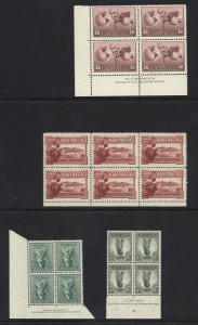 General & Miscellaneous : Mostly MUH pre-decimal multiples with 3d Harbour Bridge Plate 1 corner block of 4, 2d Macarthur Unshaded Hills corner block of 6, 1/6d Hermes CofA Unsurfaced paper McCracken imprint block, 3d Jubilee corner block of 4, few other items incl. Victoria 1897 1d Charity mint; presented in a binder with 20 clean Hagners. (11 items).