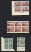 General & Miscellaneous : Mostly MUH pre-decimal multiples with 3d Harbour Bridge Plate 1 corner block of 4, 2d Macarthur Unshaded Hills corner block of 6, 1/6d Hermes CofA Unsurfaced paper McCracken imprint block, 3d Jubilee corner block of 4, few other