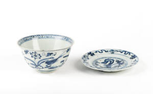 A Chinese provincial Ming circular bowl and a saucer dish, 16th/17th century