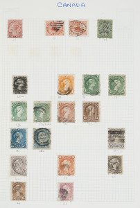 CANADA : 1859-1990s used collection in Stamford 'Major' album with slipcase from 1859 1c & 5c Beaver (2), Large Queens to 6c, 12½c (2) & 15c (3), Small Queens to 10c (2), 1893 20c & 50c, 1897 10c & 50c Jubilee, 4-Corner Maples to 10c & 2-Corner Maples to 20c. KEVII to 50c, 1908 Quebec 7c & 15c, KGV/KGVI commemoratives largely complete incl. 1928-29 50c 'Bluenose' & $1 Parliament (cds), 1930-31 $1 Mt Cavell, decimal era with many sets; also a few Newfoundland at back of album.