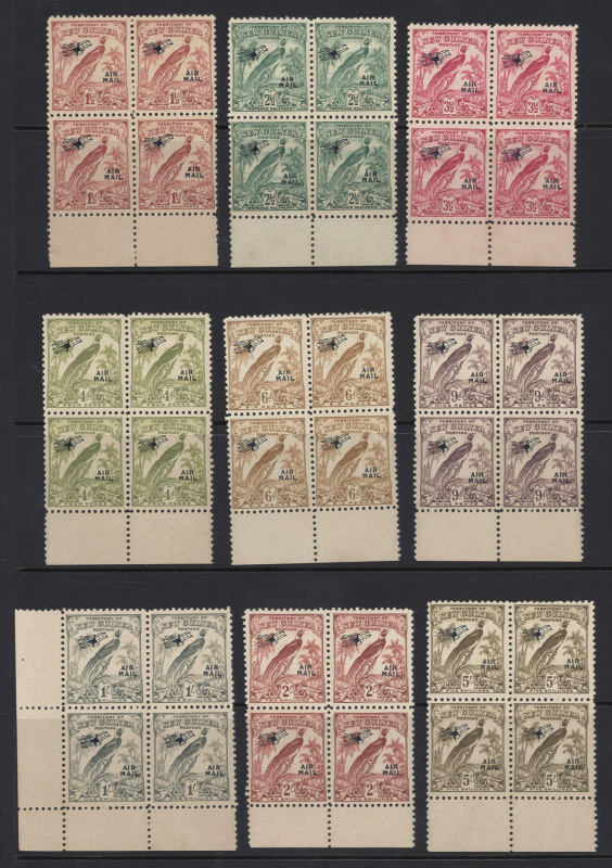 REST OF THE WORLD - General & Miscellaneous Lots : World in six albums or album binders, mostly 1900s-50s Europe used with a few pickings incl. Denmarks blocks of 4, also some better British Commonwealth including mint New Guinea Undated Birds Airs 2/- &