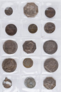 Coins - World : World Assembly with some silver items with France 1812 5fr, 1836 5fr 1868 5fr, 1965 10fr plus 1799, 1822, 1823 silver Jetons, also Austro-Hungarian (1780) Maria Theresa thaler, Panama 1947 1 Balboa, Romania 1875 2l, 1941 500l, 1944 500l (2 - 3