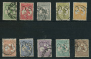 Kangaroos - First Watermark : &frac12;d to 2/- (ex 2&frac12;d) perforated Small 'OS', 3d minor crease, few nibbed perfs, cds cancels, Cat. $1100+. (10)