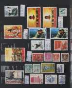 CHINA : 1900s-1990s accumulation with bettter items including 1960 Chrysanthemums used,1964 Peonies mint (Cat.375) 1974 National Day MUH (2 sets, blemishes), also Cultural Revolution era with a few genuine used stamps mixed in the many reprints; also Pro - 11