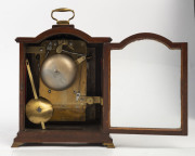 English automaton fusee bracket clock with prancing horses, walnut and brass case with hand-painted face, circa 1840, 37cm high PROVENANCE The Tudor House Clock Museum, Yarrawonga - 2