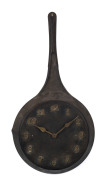 THE PRENTISS CLOCK, ACME "Cold Handle" American frying pan novelty clock, late 19th century, ​made in New York, 61cm high PROVENANCE The Tudor House Clock Museum, Yarrawonga