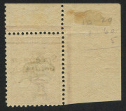 Kangaroos - First Watermark : &pound;2 Black & Rose, upper left corner example with "Specimen" HANDSTAMP DOUBLE, ONE INVERTED, hinged in margin; the stamp in superb unmounted condition. Accompanied by a 1983 B.P.A. Certificate. BW:55Dxb - $20,000 (in hinged con - 2