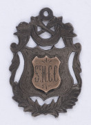 SOUTH MELBOURNE CRICKET CLUB: 1905-6 silver & gold medal awarded to J. Duncan "FOR CATCHING".