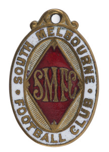 SOUTH MELBOURNE FOOTBALL CLUB: Undated Membership fob, made by Stokes & Sons; circa 1910s.
