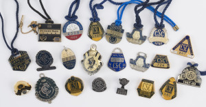 CARLTON FOOTBALL CLUB: A collection of Membership fobs and badges, c1960s - 2000s. (23 items).