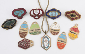 AUSTRALIAN JOCKEY CLUB: various badges and fobs, 1924-25 to 1982-83. (12 items).