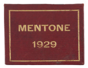 MENTONE RACING CLUB (VICTORIA): 1929 Membership Ticket folder No.61 issued to C.M. Walsh, with several Gate Coupons still intact; red leather with gold embossing.