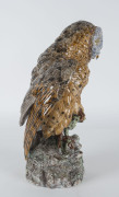 HUGO LONITZ (attributed) Prussian majolica owl statue, circa 1870s, 37cm high - 8