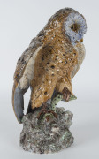 HUGO LONITZ (attributed) Prussian majolica owl statue, circa 1870s, 37cm high - 9