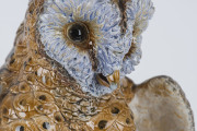 HUGO LONITZ (attributed) Prussian majolica owl statue, circa 1870s, 37cm high - 13