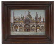 An Italian micro-mosaic panel of the Basilica San Marco in Venice, 19th century, original framing, panel 20 x 26cm, 30.5 x 36cm overall - 3