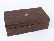 An antique English rosewood writing box, circa 1860, ​15cm high, 46cm wide, 25cm deep - 2