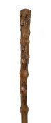 An antique walking stick, carved dog's head handle and shaft made from a single piece of blackthorn, 19th century, ​84cm high - 2