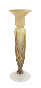 An Art Nouveau iridescent art glass vase, possibly American, 25cm high