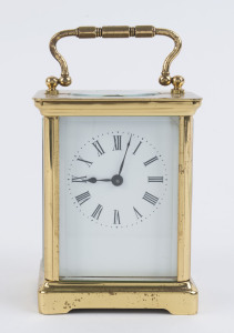 A French carriage clock with Roman numerals, early 20th century, ​14cm high