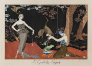 GEORGE BARBIER, (French, 1882-1932), Le Bonheur du Jour ou Les Graces á la Mode. [Paris: Chez Meynial, 1924], 16 plates and title, illustrations coloured in pochoir by Henri Reidel after George Barbier, illustrated title page and illustrations in the text - 4