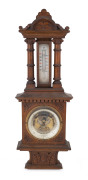 CARL WERNER antique wall barometer in oak case, dial marked "Carl Werner & Co. Melbourne", 19th century, ​57cm high