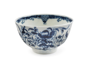 DR WALL WORCESTER early English porcelain tea bowl, circa 1770, crescent mark to base, 4cm high, 7cm diameter