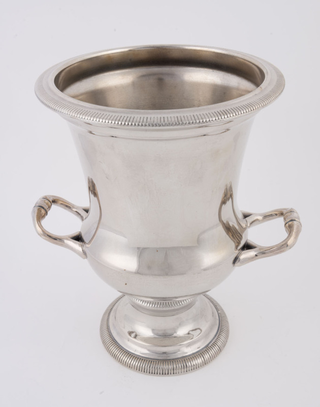 A silver plated champagne ice bucket, 20th century, ​28cm high, 25cm wide