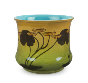 AULT POTTERY "LILIUM" English Arts & Crafts vase, late 19th century, black factory mark to base "Ault, Lilium", 16cm high, 18cm wide