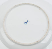 MEISSEN antique German porcelain cabinet plate with hand-painted vignette showing the city of Dresden from across the Elbe River, circa 1830, blue crossed swords mark, ​22cm diameter - 2