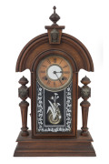 ANSONIA "KING" American shelf clock, 8 day time and strike movement, late 19th century, with key and pendulum, ​60cm high