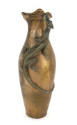 AMPHORA "Wingless Horned Dragon" Austrian pottery vase, circa 1900, stamped "Stellmacher, Teplitz", 72cm high