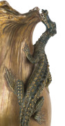 AMPHORA "Wingless Horned Dragon" Austrian pottery vase, circa 1900, stamped "Stellmacher, Teplitz", 72cm high - 2